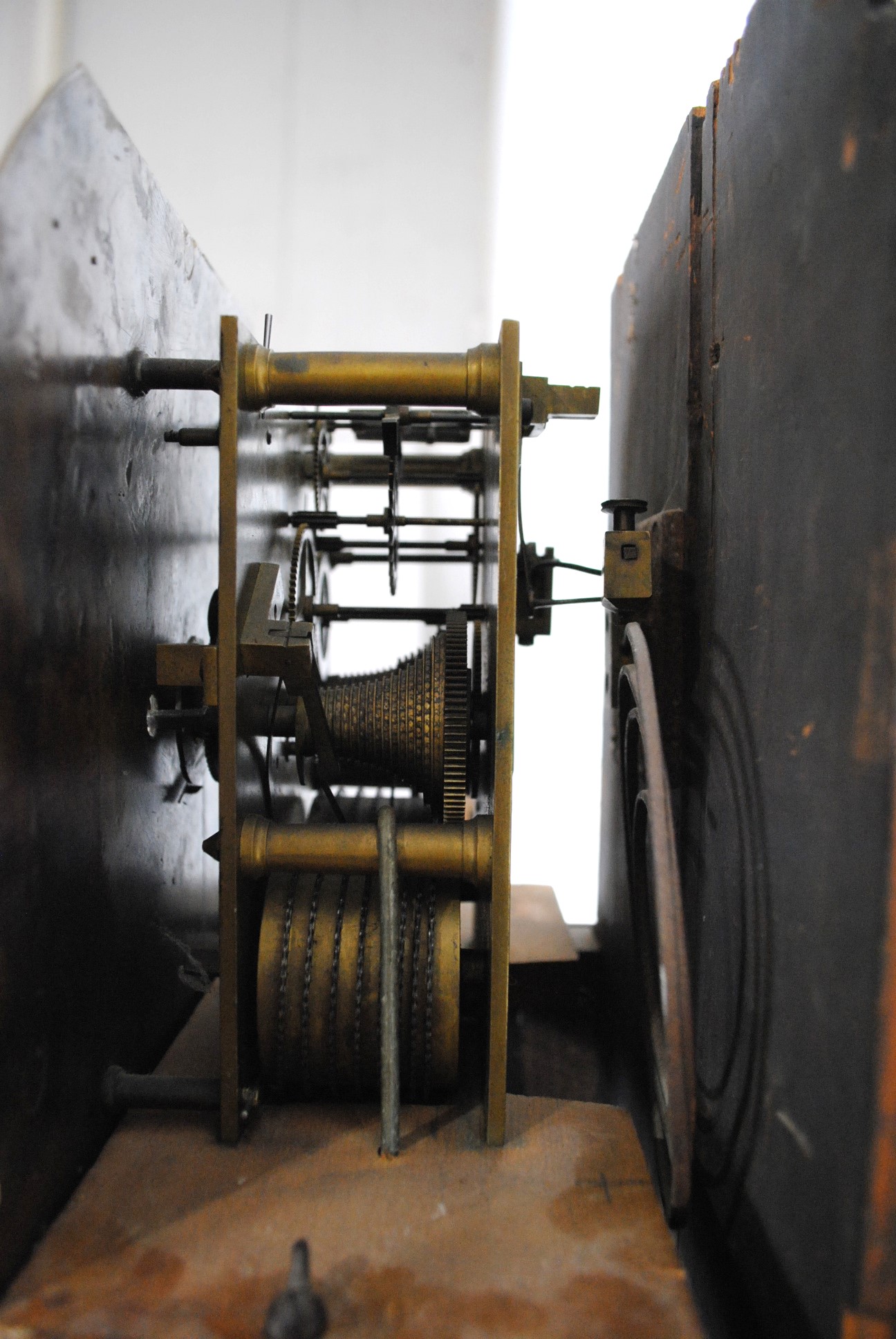 A Georgian oak chiming longcase clock, with brass dial decorated with Egyptian motifs, with fusee - Image 16 of 16