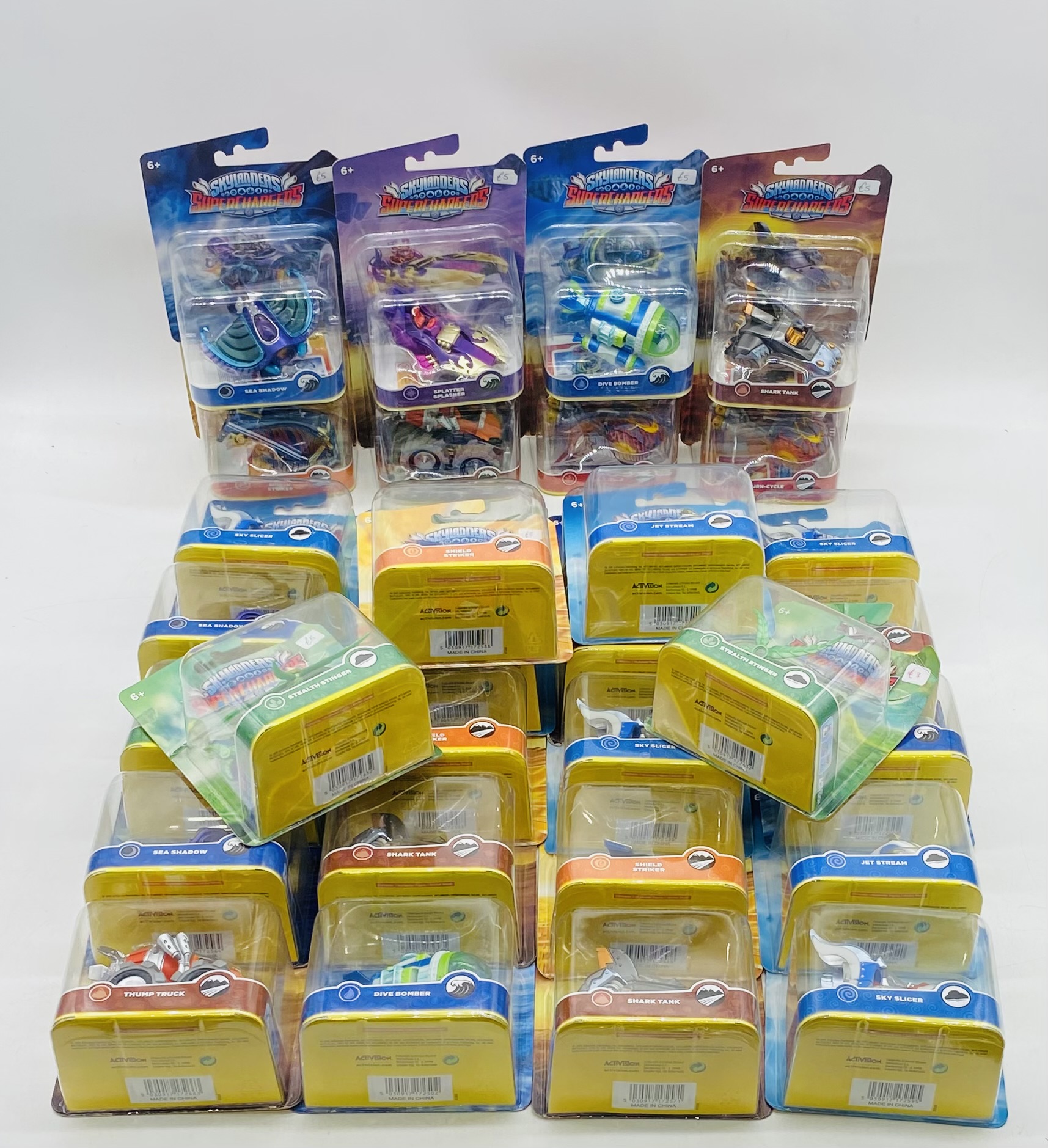 A collection of thirty-two sealed Skylanders SuperChargers vehicles by Activision including Jet