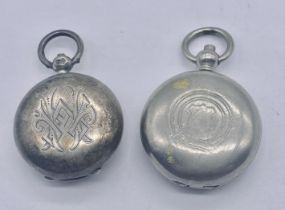 A hallmarked silver sovereign case along with one other