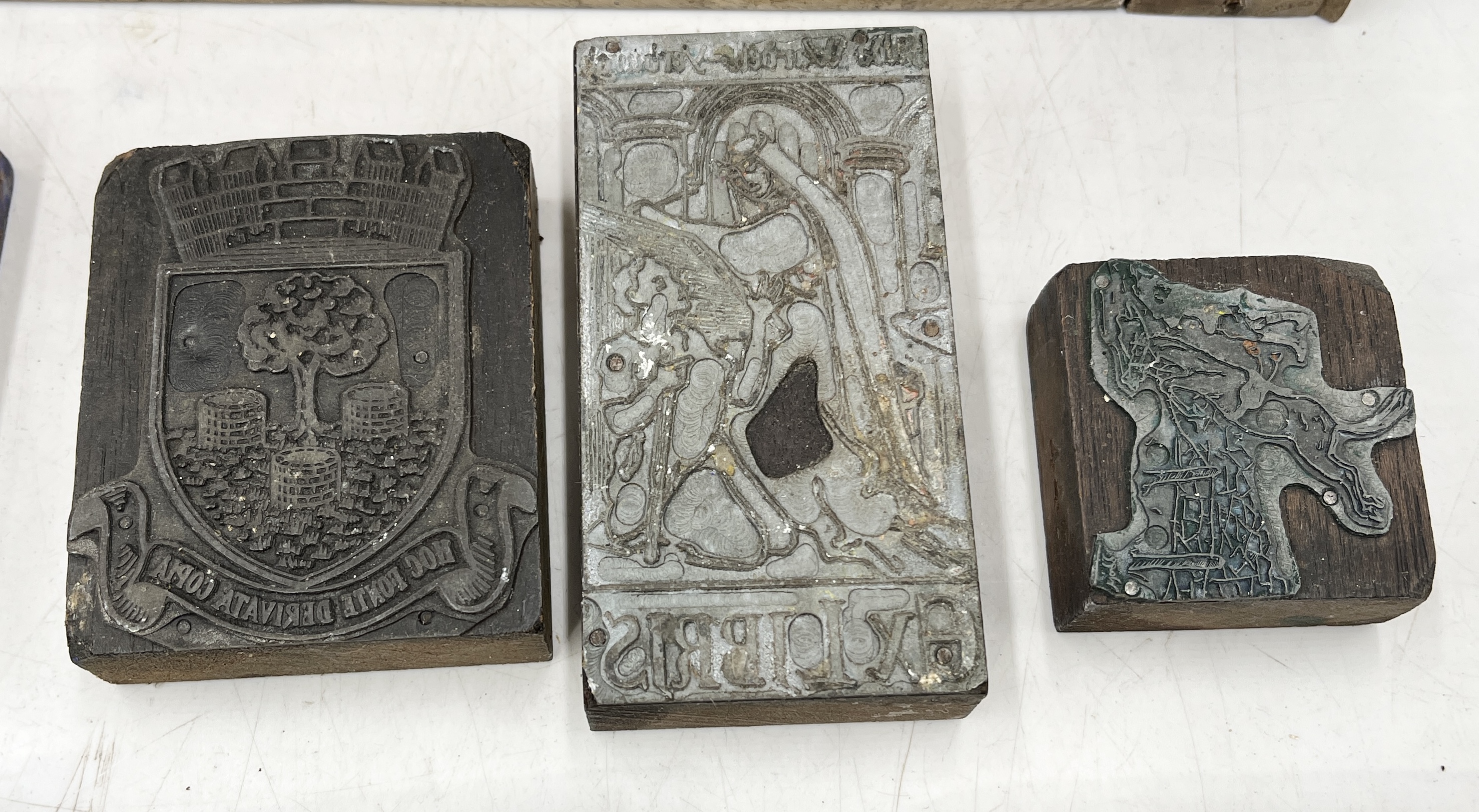 A collection of vintage print blocks for various societies, companies etc. including The Girl - Image 3 of 9