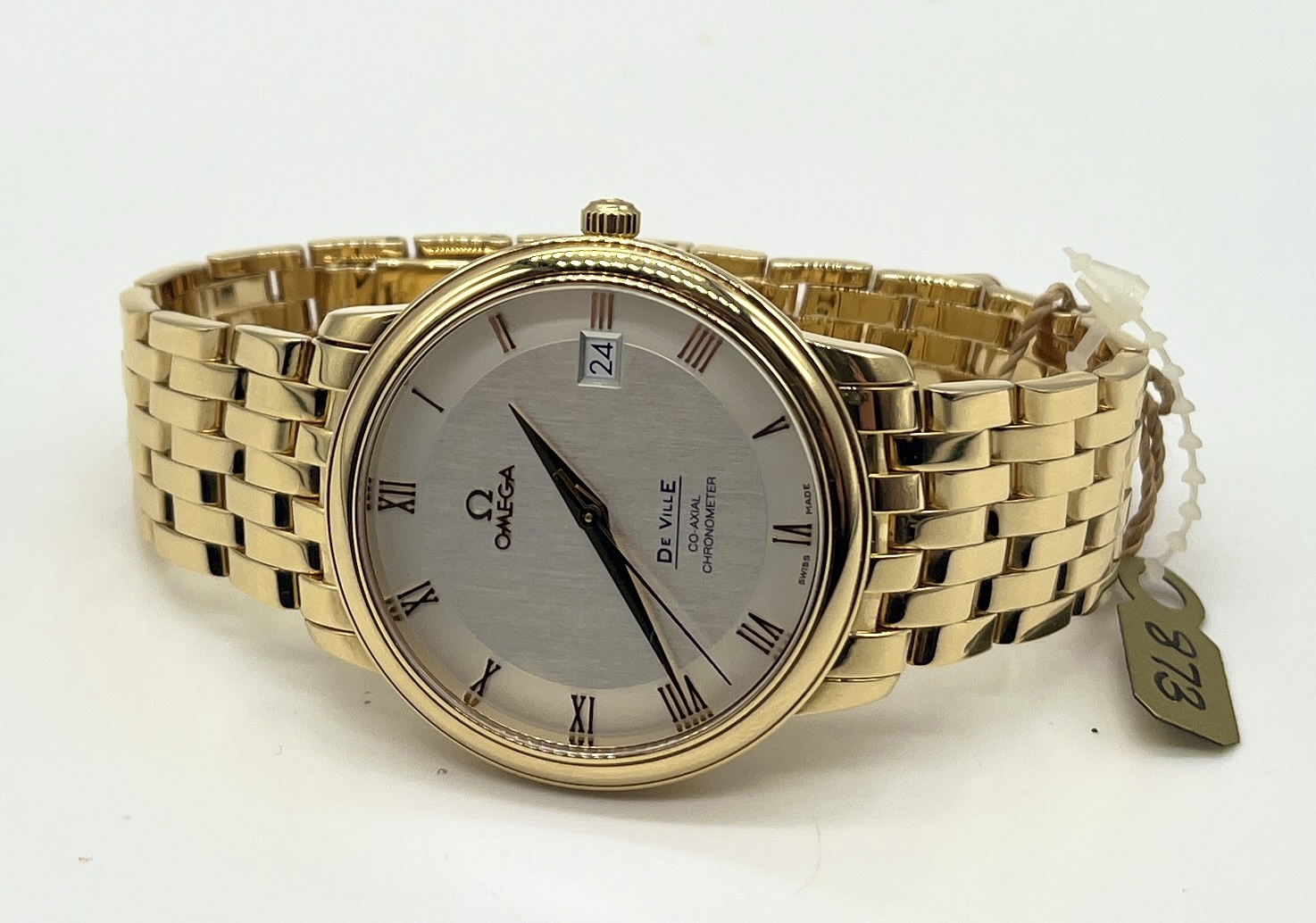 An 18ct gold Omega De Ville Prestige bracelet Co-Axial Chronometer ref 41743100 with date aperture - Image 8 of 11