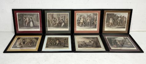 A set of ten framed prints of engravings originally published by the Macklin poets gallery London of