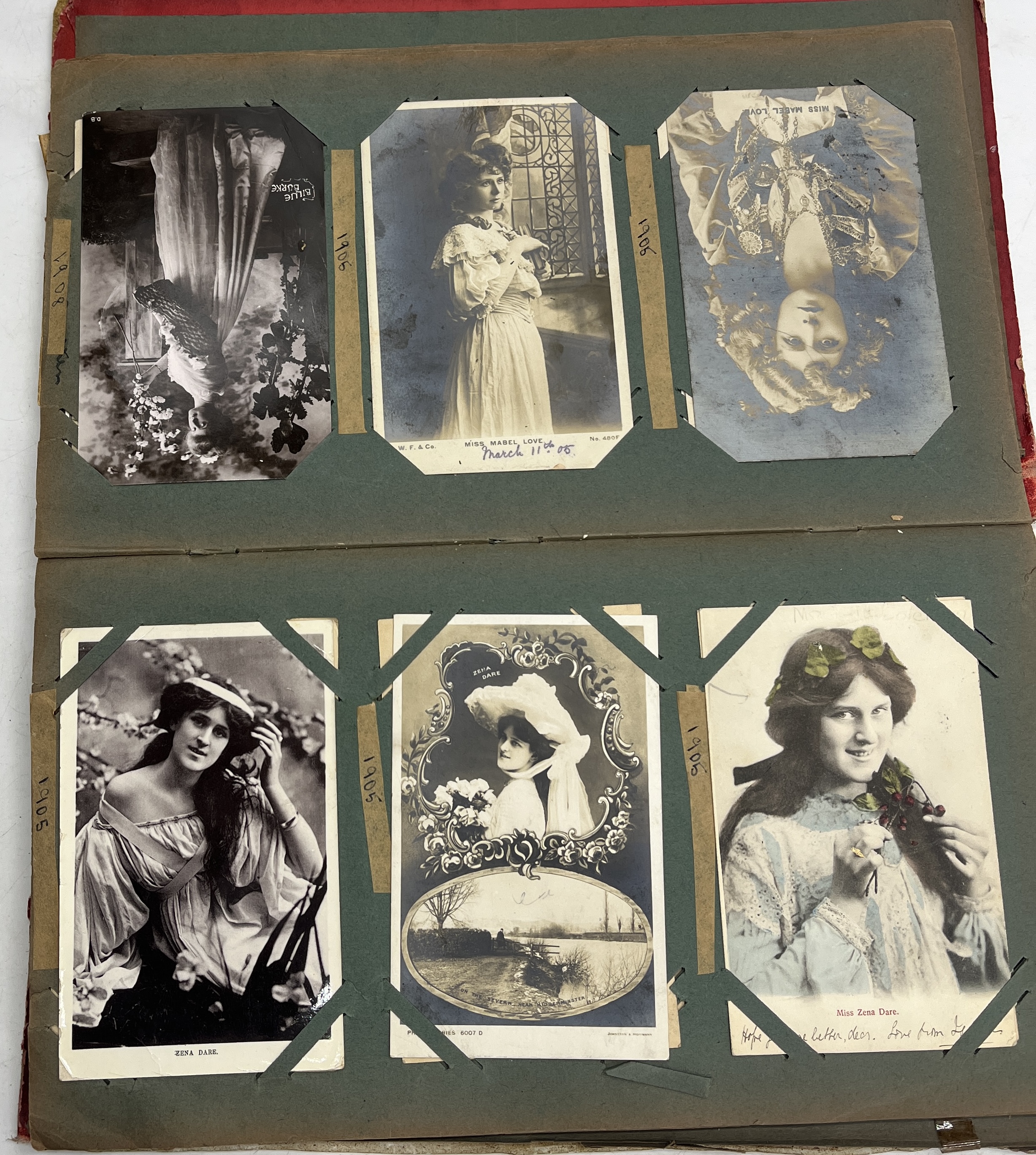 A album of vintage postcards including numerous early 20th century actresses, embroidered Sweetheart - Image 7 of 21