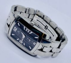 A Baume & Mercier stainless steel wristwatch with subsidiary second hand