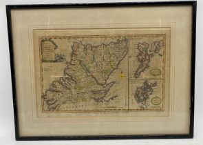 A framed map of Orkney, Cathness, Sutherland, Ross & Cromarty published by Alexander Hodd, Kings
