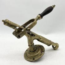 "The Merritt" brass bar mounted corkscrew, length 42cm