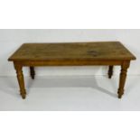 A vintage pine kitchen table - length 182cm, depth 82cm, height 76cm