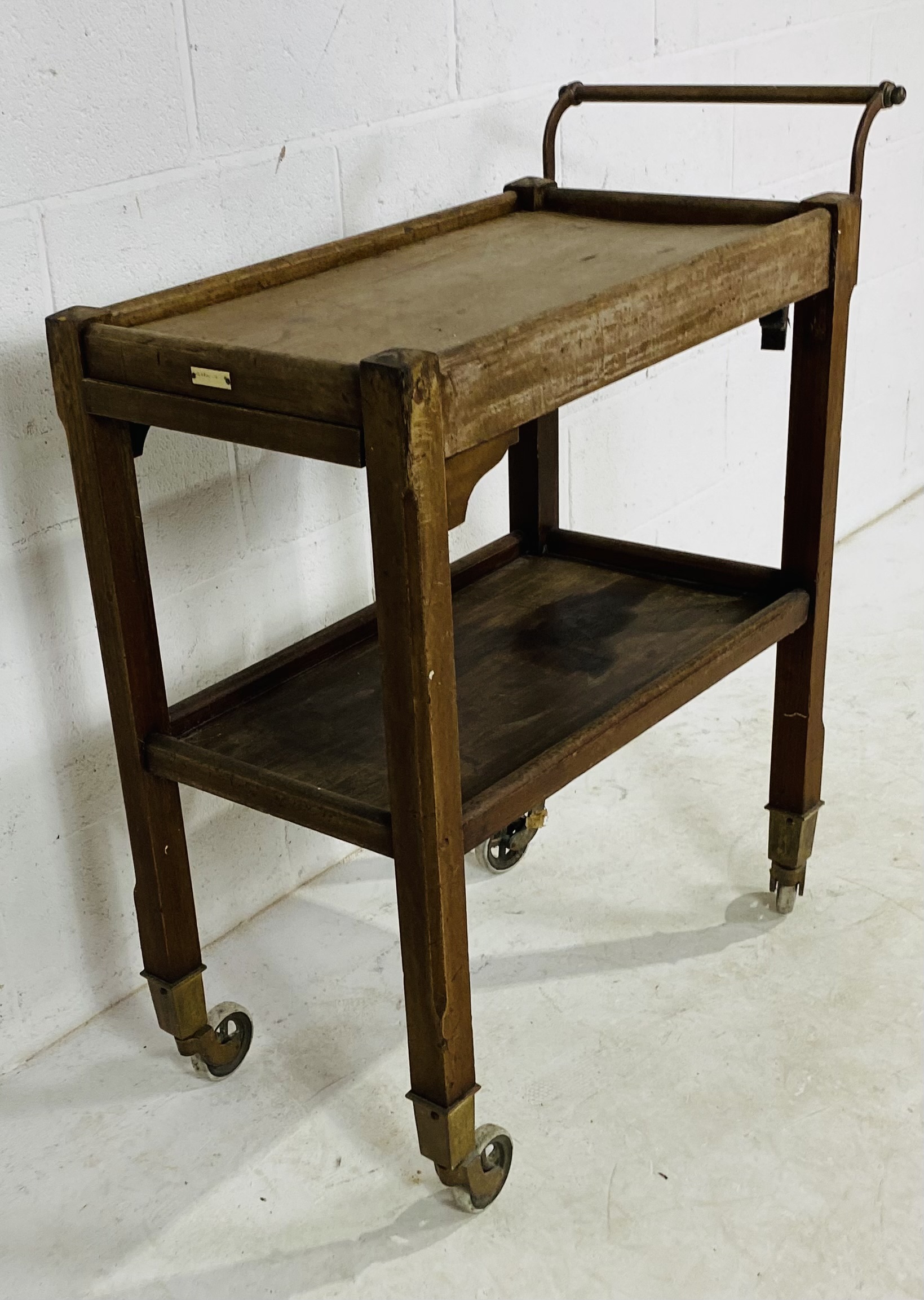 A Hotel & General Supply Company tea trolley with sliding tray and brass handle - Image 2 of 8