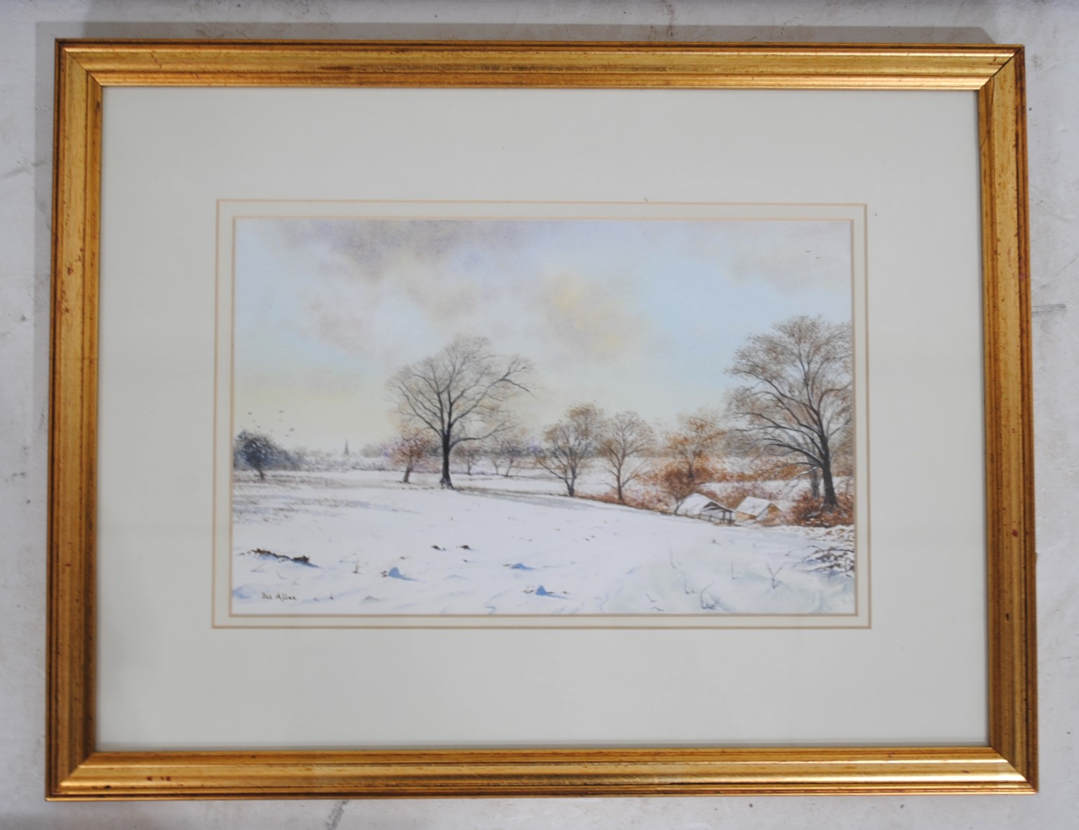 Five framed paintings, comprising two landscape watercolours signed 'Mercy Oddy', two landscape - Image 8 of 14
