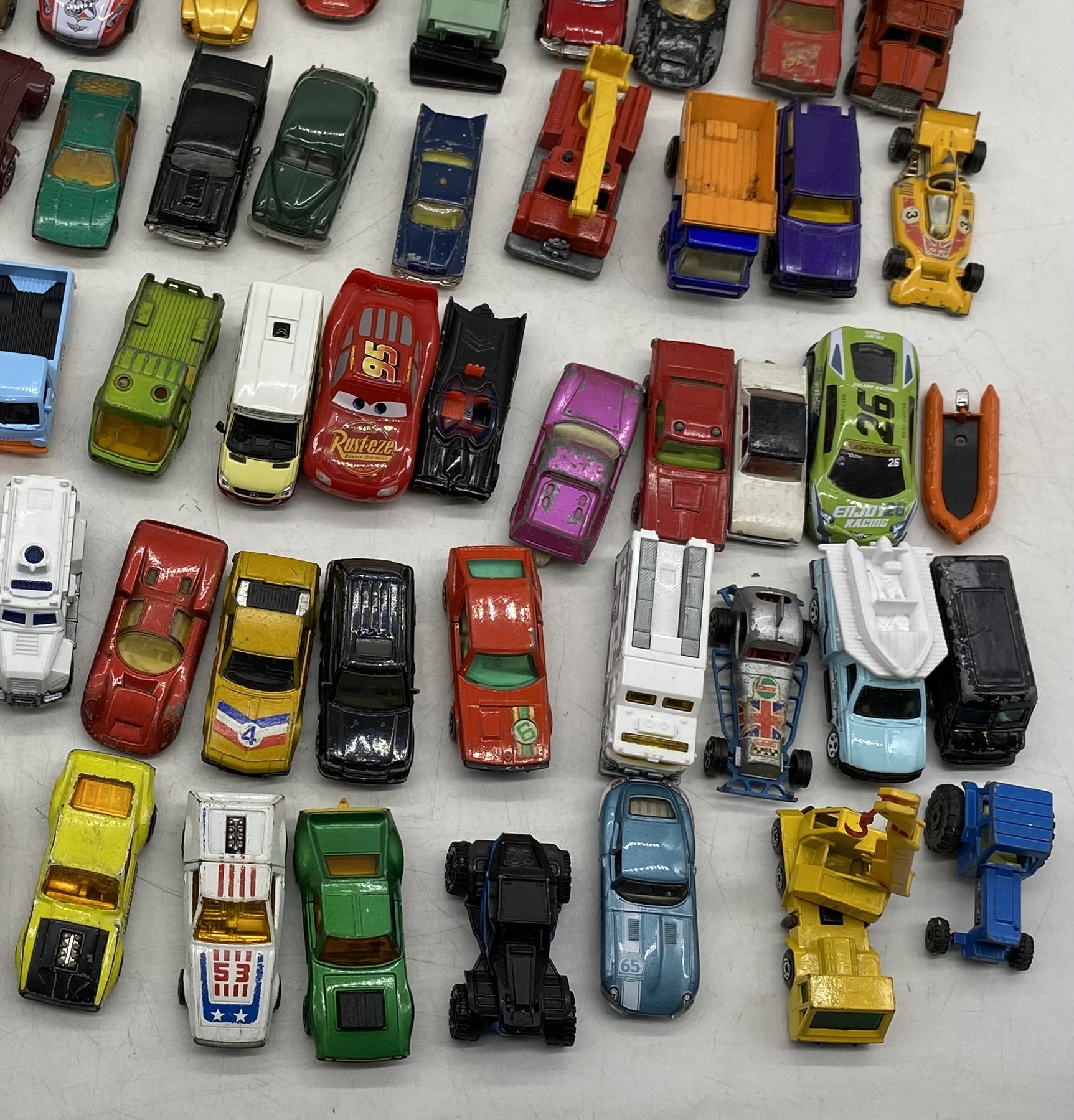 A collection of playworn die-cast vehicles including Matchbox, Mattel Disney Pixar, Oxford, - Image 5 of 5