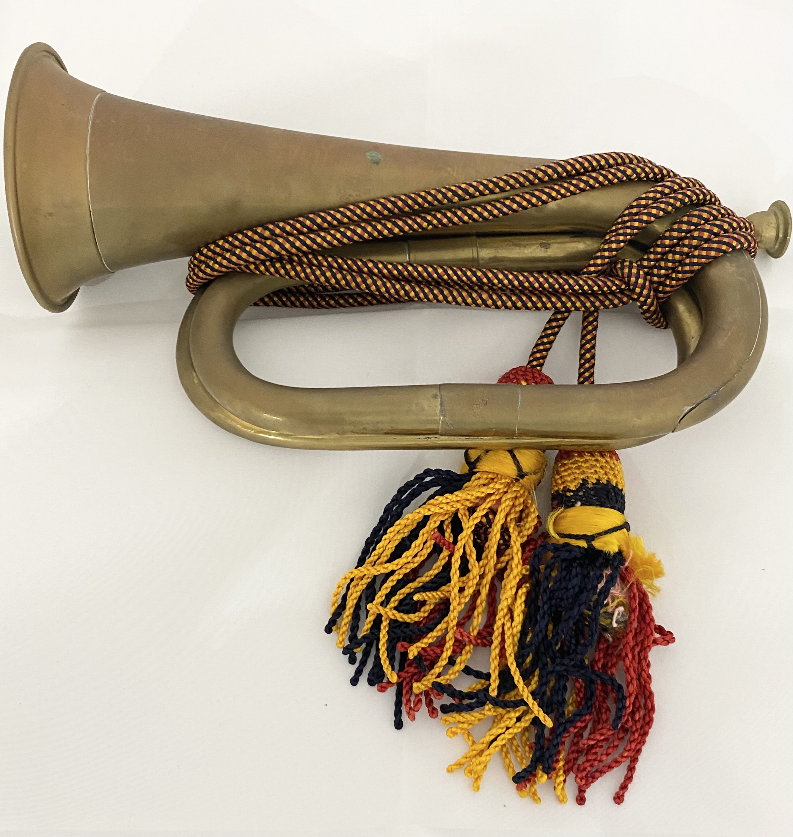 A vintage brass bugle