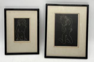 Frank Martin (1921-2005) two small framed limited edition etchings of female nudes numbered 3/25 and