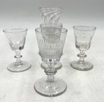 A small collection of antique glassware, height of tallest item 12cm
