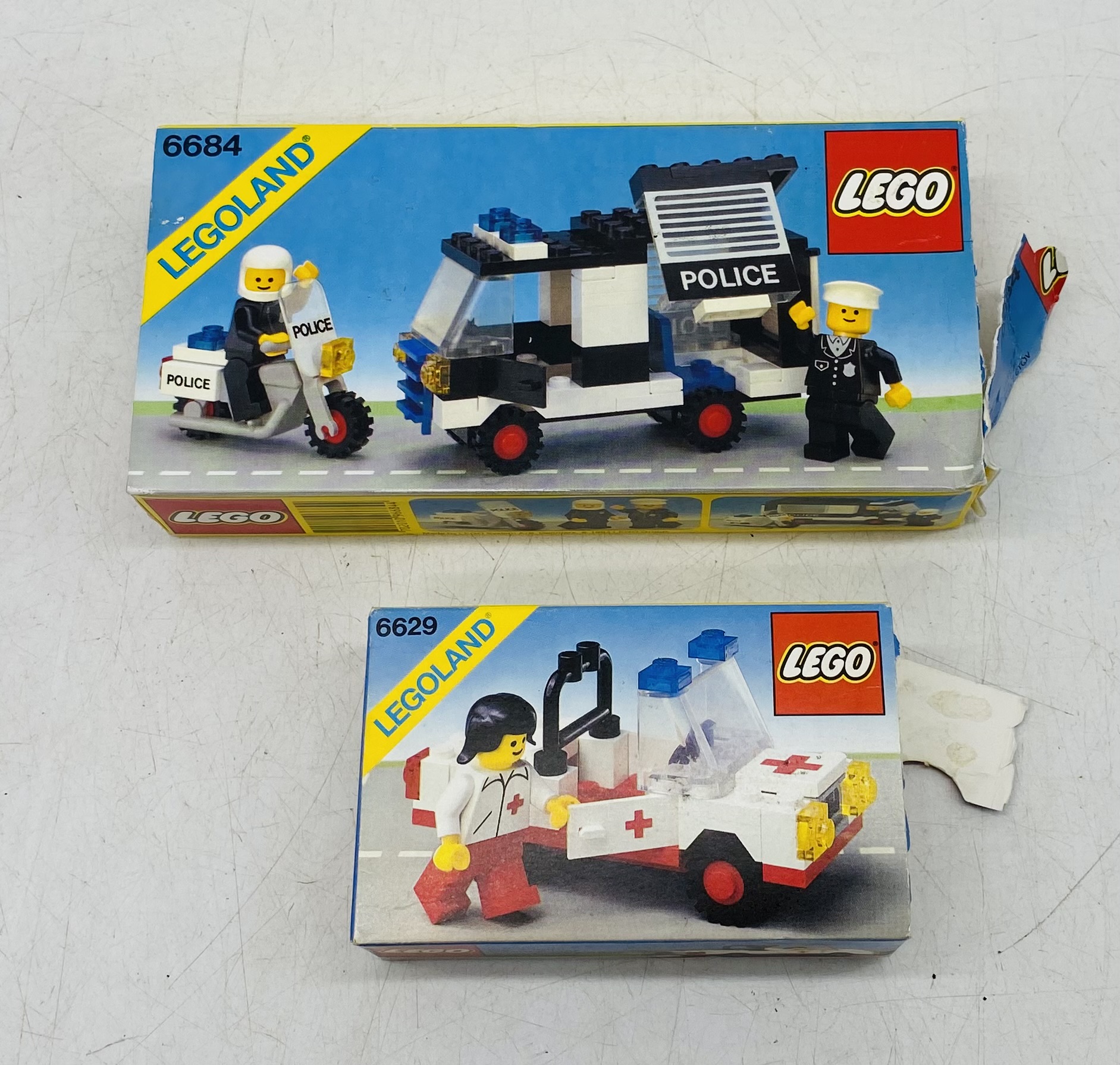 Four boxed 1980's Lego Legoland sets including Fire Station (6382), Police Station (6384) Police - Image 4 of 6