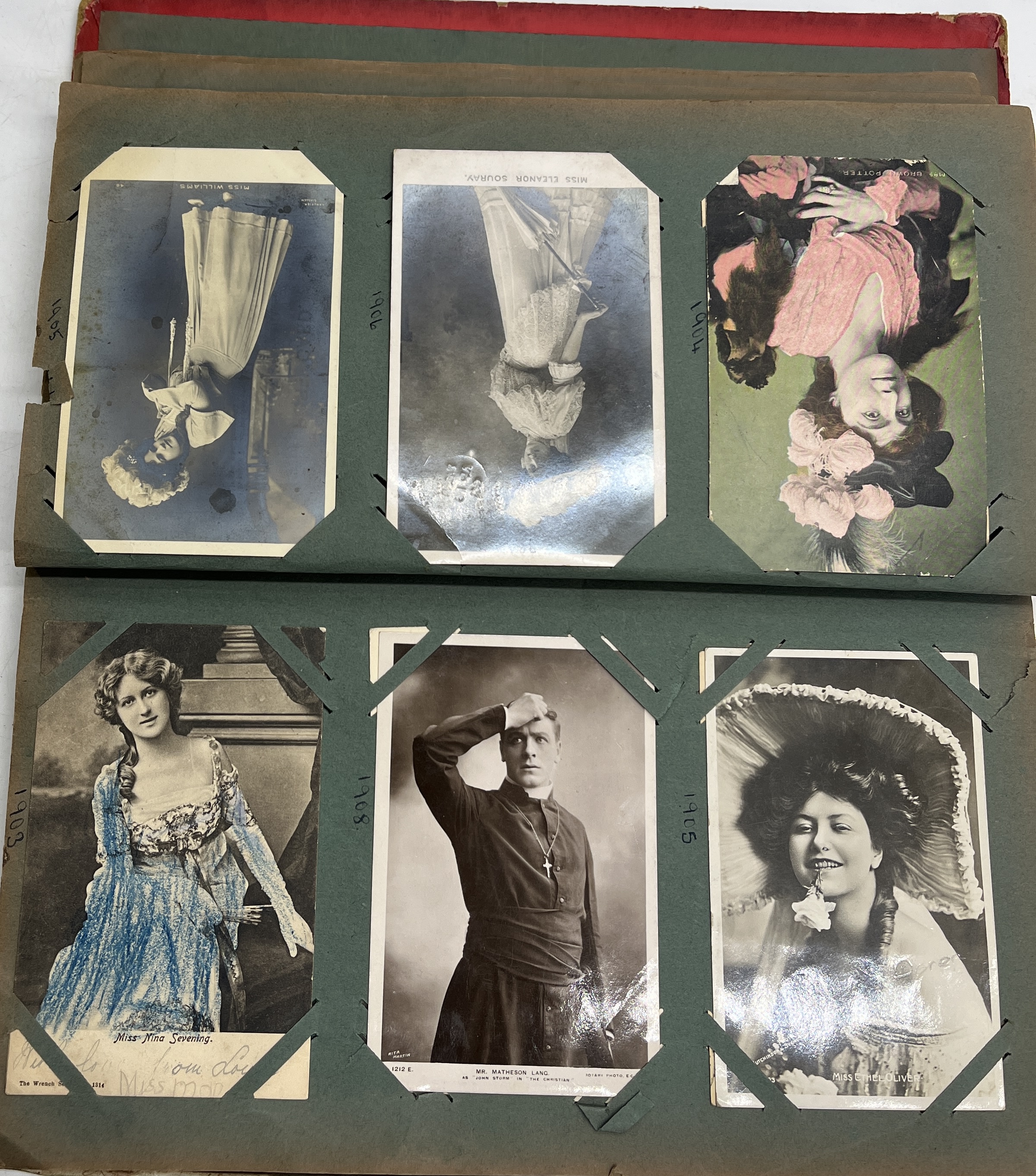 A album of vintage postcards including numerous early 20th century actresses, embroidered Sweetheart - Image 10 of 21