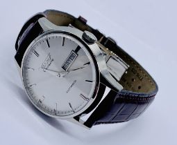A Tissot Visodate sapphire crystal automatic wristwatch on leather strap