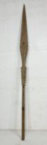 A carved wooden Samoan paddle club, length 202cm