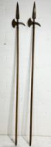 A pair of long handled Halberds - total length 259cm