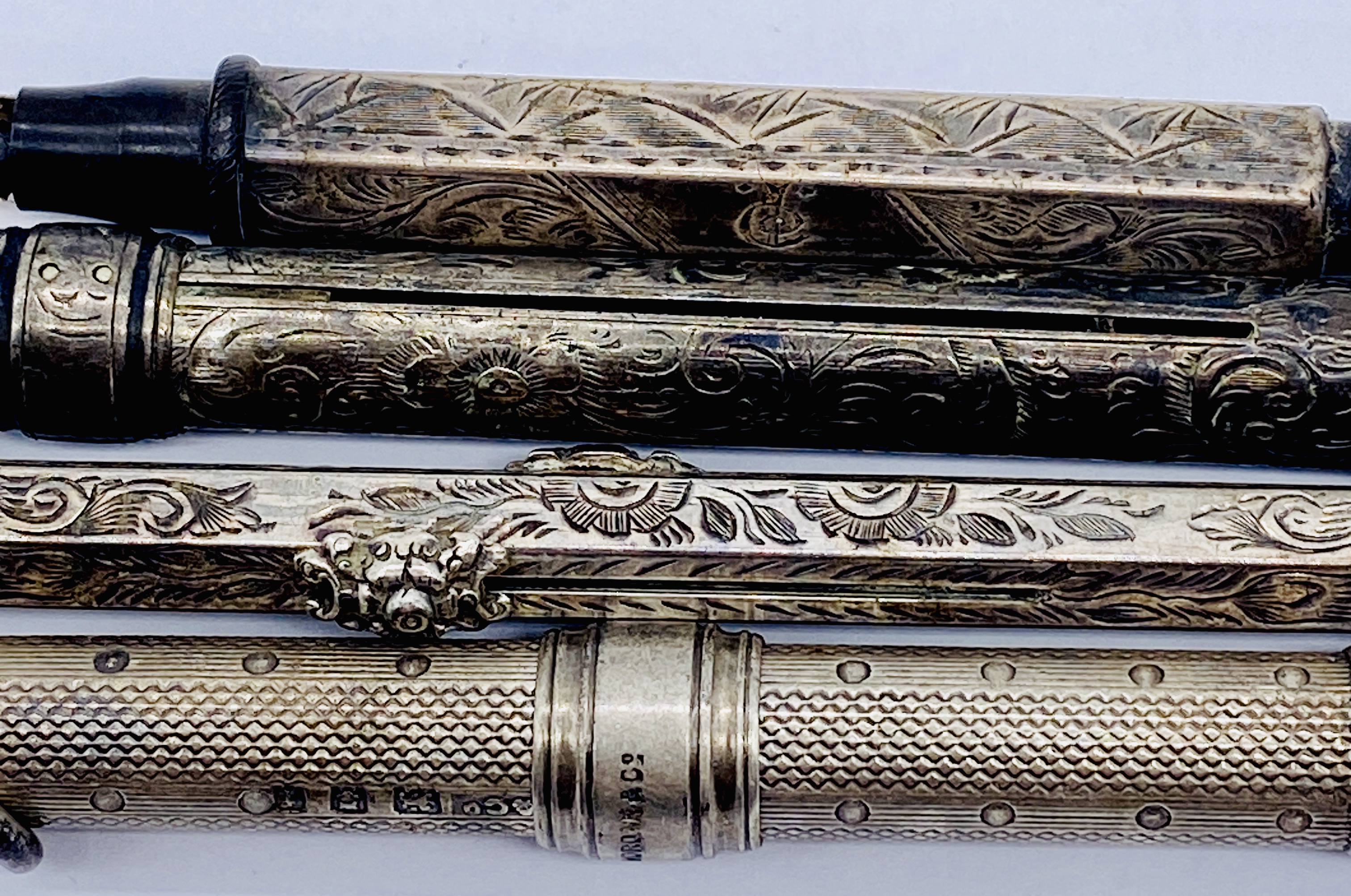 Two Samson Mordan & Co. retractable pencils (1 hallmarked silver) along with 1 other similar etc. - Image 2 of 2