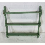 A painted pine hanging shelf, width 81cm, height 80cm