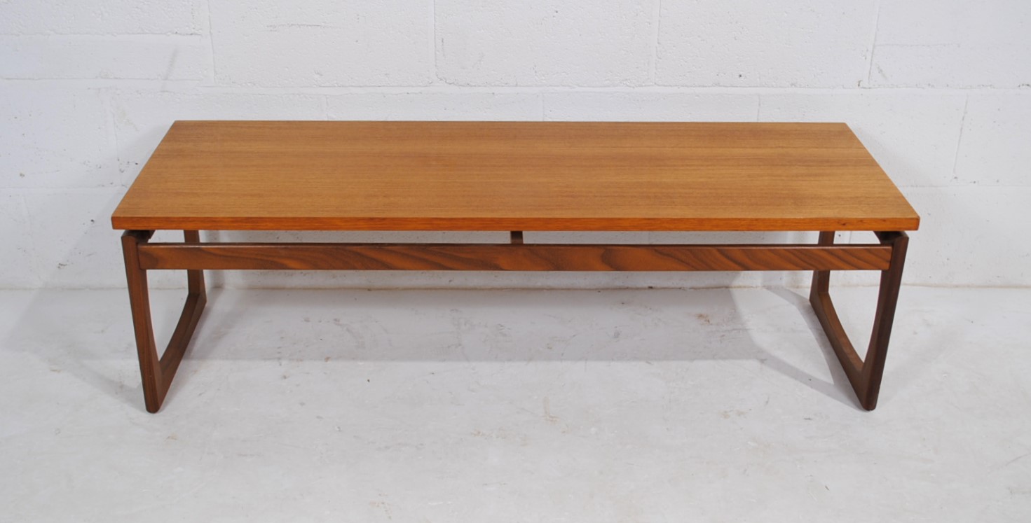 A G Plan rectangular coffee table, marked to underside - length 137.5cm, depth 46cm, height 42cm