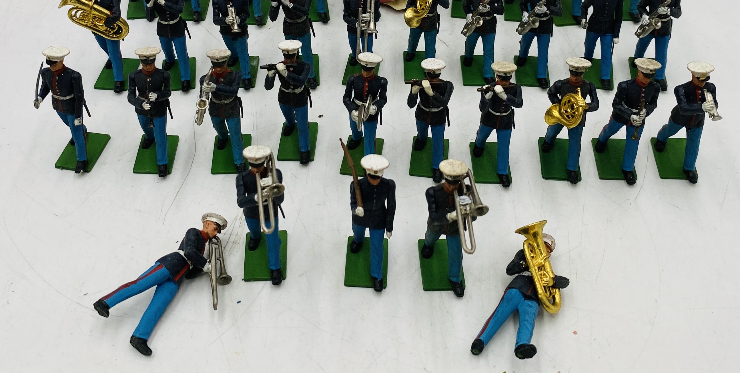 A collection of vintage Britains United States Marine Corps Military Marching Band figurines - - Image 3 of 5