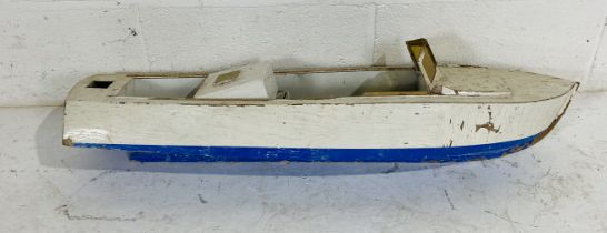 A motorised model of a speed boat - A/F - overall length 93cm