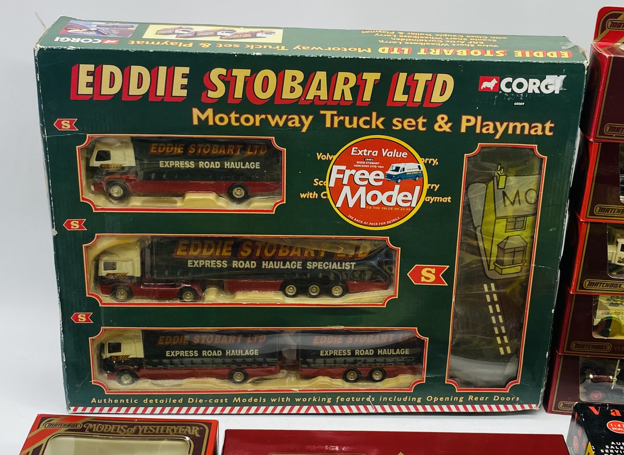 A collection of boxed die-cast vehicles including Corgi Eddie Stobart Ltd Motorway Truck Set & - Image 2 of 7