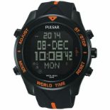 Pulsar Gents Digital Rubber Strap Multi-Function Sports Watch PQ2037 replace battery