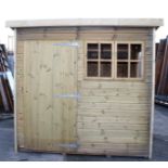 7'6'' x 6 Pressure Treated Heavy Duty pent shed, Premier 19mm Nominal Cladding