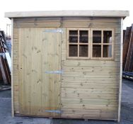 7'6'' x 6 Pressure Treated Heavy Duty pent shed, Premier 19mm Nominal Cladding