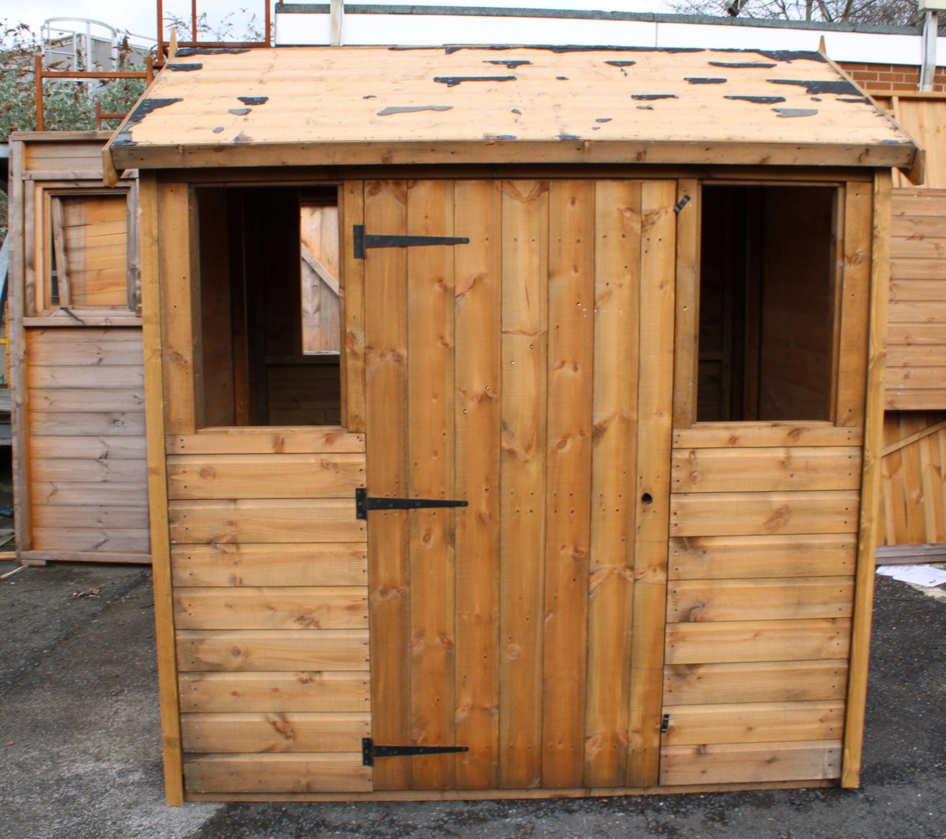 6x4 standard apex building with front and back windows, Standard 16mm Nominal Cladding RRP£638