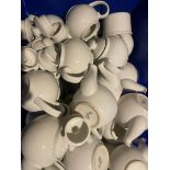 A large selection of white china is ideal for a cafe restaurant or canteen.