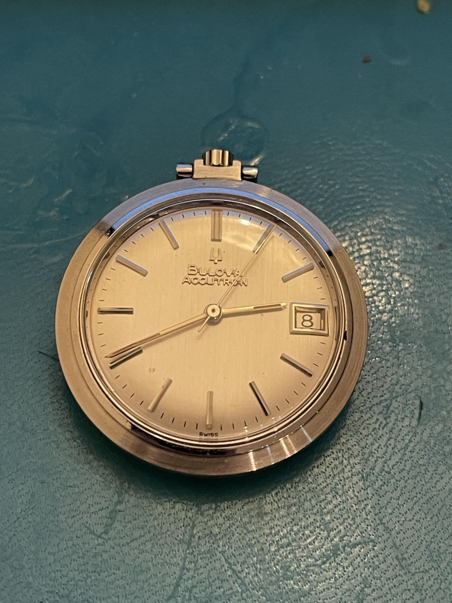 Bulova rare Accrutron men's pocket watch stainless steel - Image 7 of 8