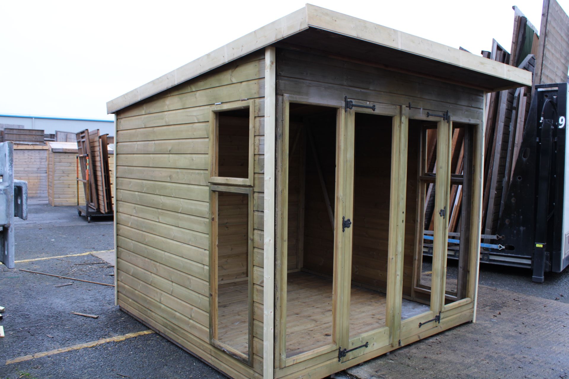 8x8 Ex-display Pressure Treated pent summerhouse building with opening side windows,RRP £3265 - Image 5 of 6