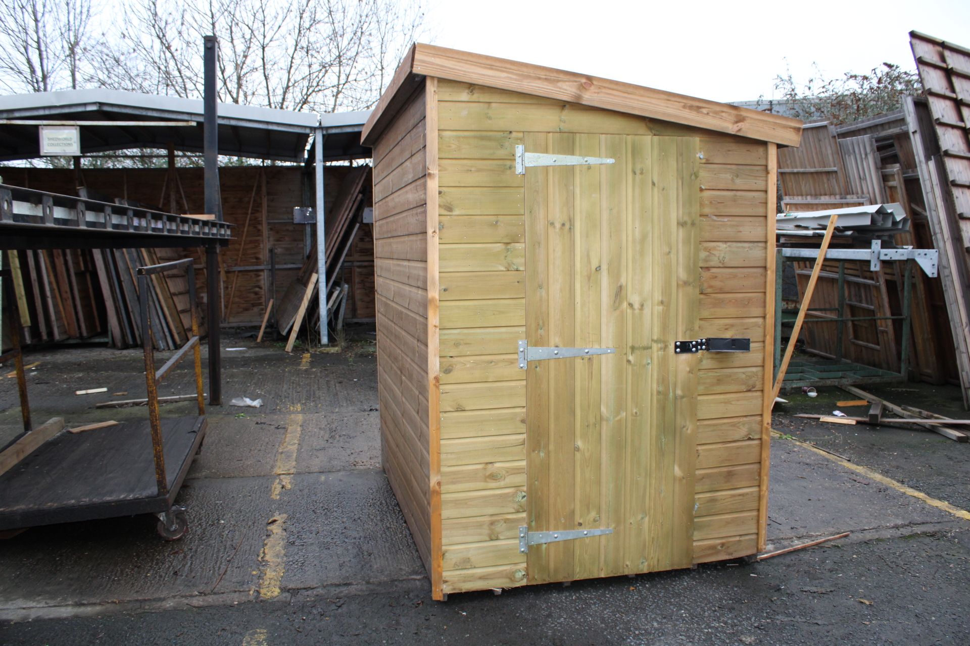 7x5 Ex-display superior pent shed with security door, Standard 16mm Nominal Cladding RRP£ 960 - Image 3 of 6