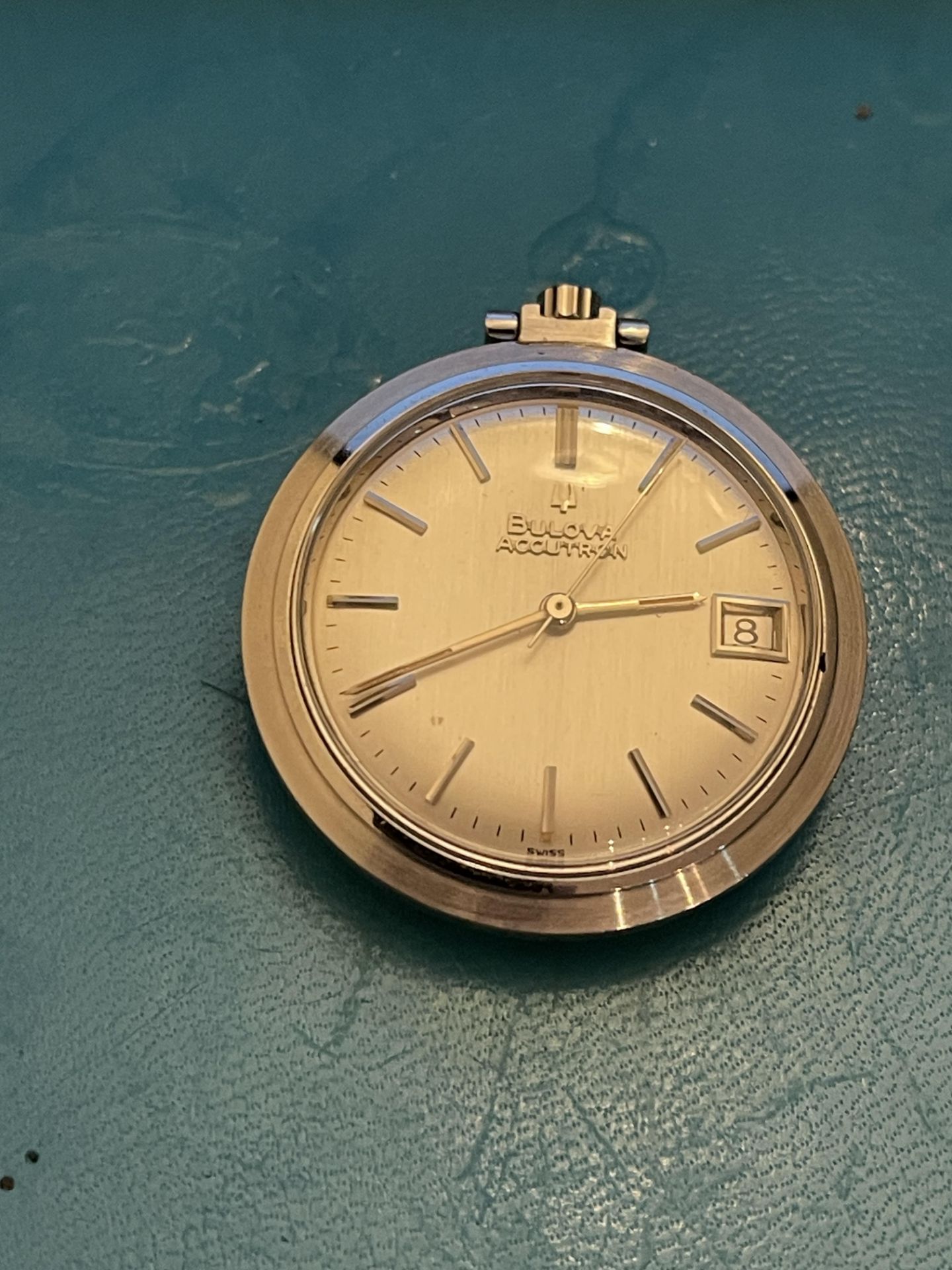 Bulova rare Accrutron men's pocket watch stainless steel - Image 2 of 8