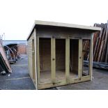 8x8 Ex-display Pressure Treated pent summerhouse building with opening side windows,RRP £3265