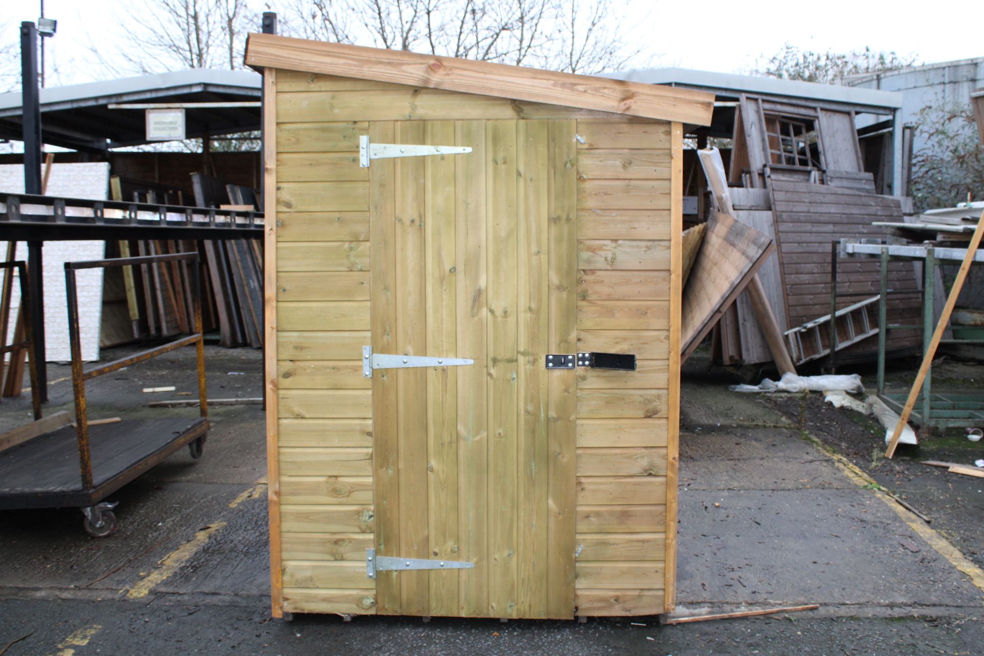 7x5 Ex-display superior pent shed with security door, Standard 16mm Nominal Cladding RRP£ 960