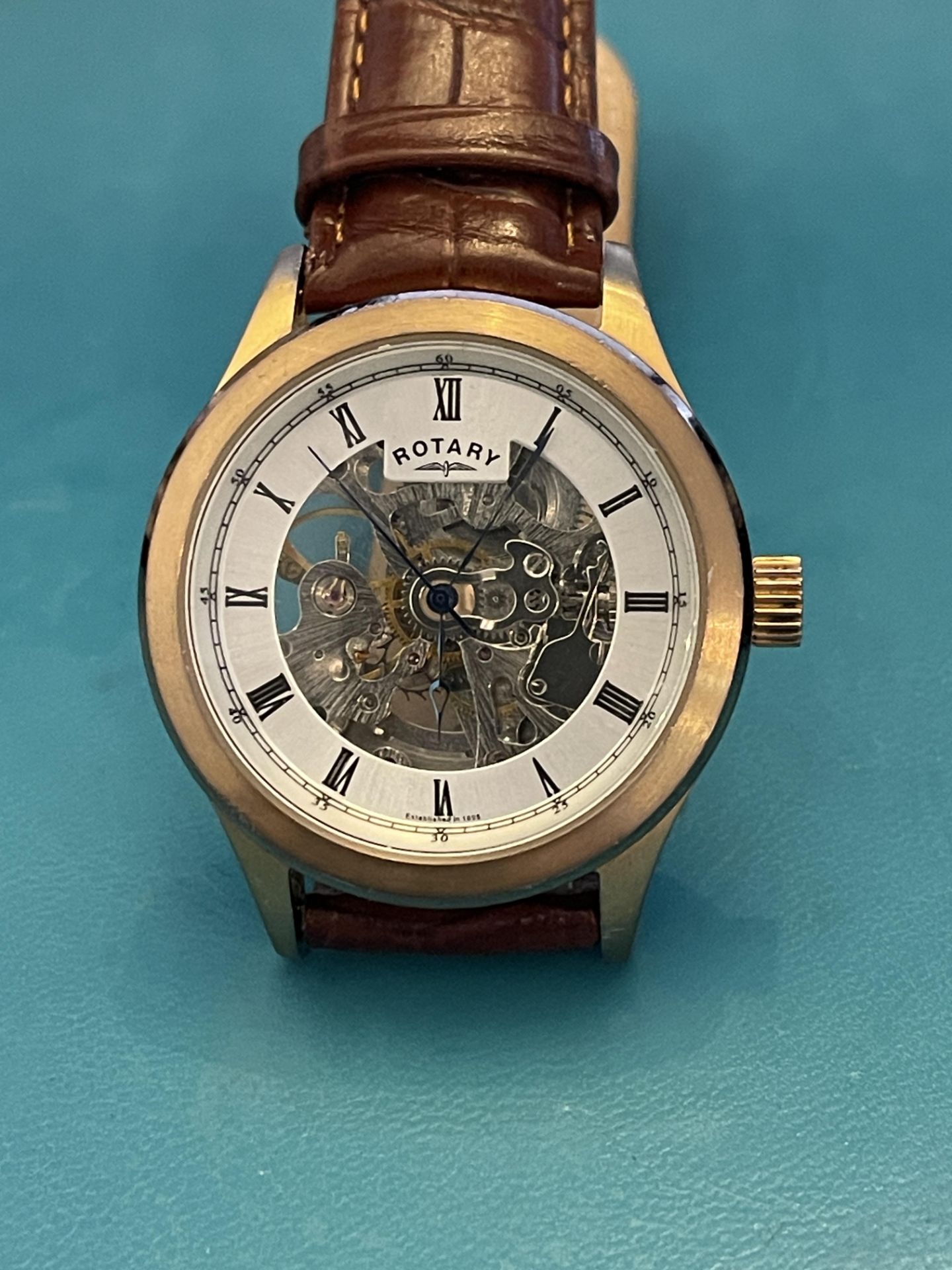 Rotary automaic mens skeleton watch - Image 2 of 5