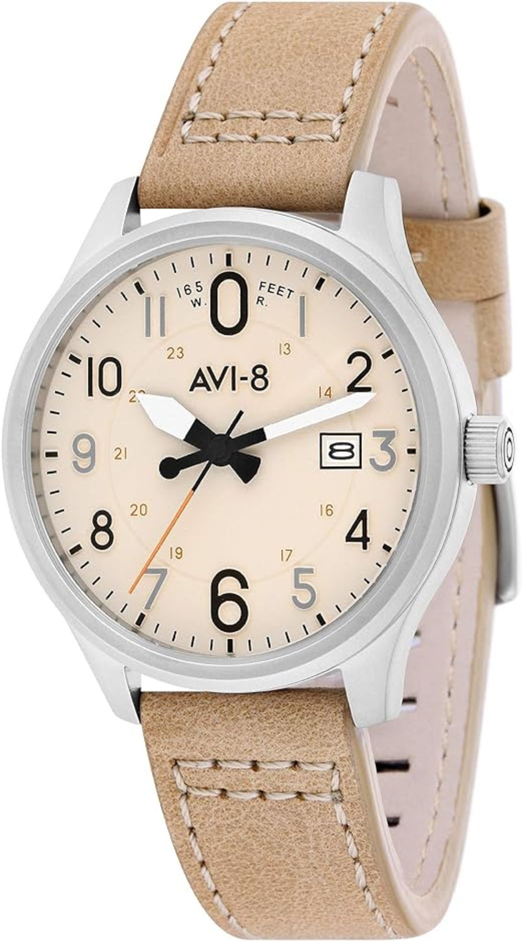 AVI-8 Men's 43mm Hawker Hurricane Altimeter Cream Japanese Quartz Watch with Leather Strap - Image 2 of 5