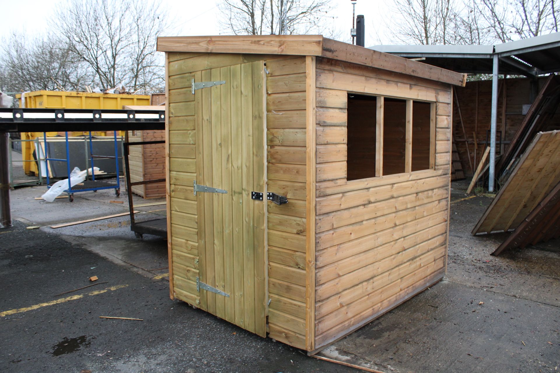 7x5 Ex-display superior pent shed with security door, Standard 16mm Nominal Cladding RRP£ 960 - Image 2 of 6