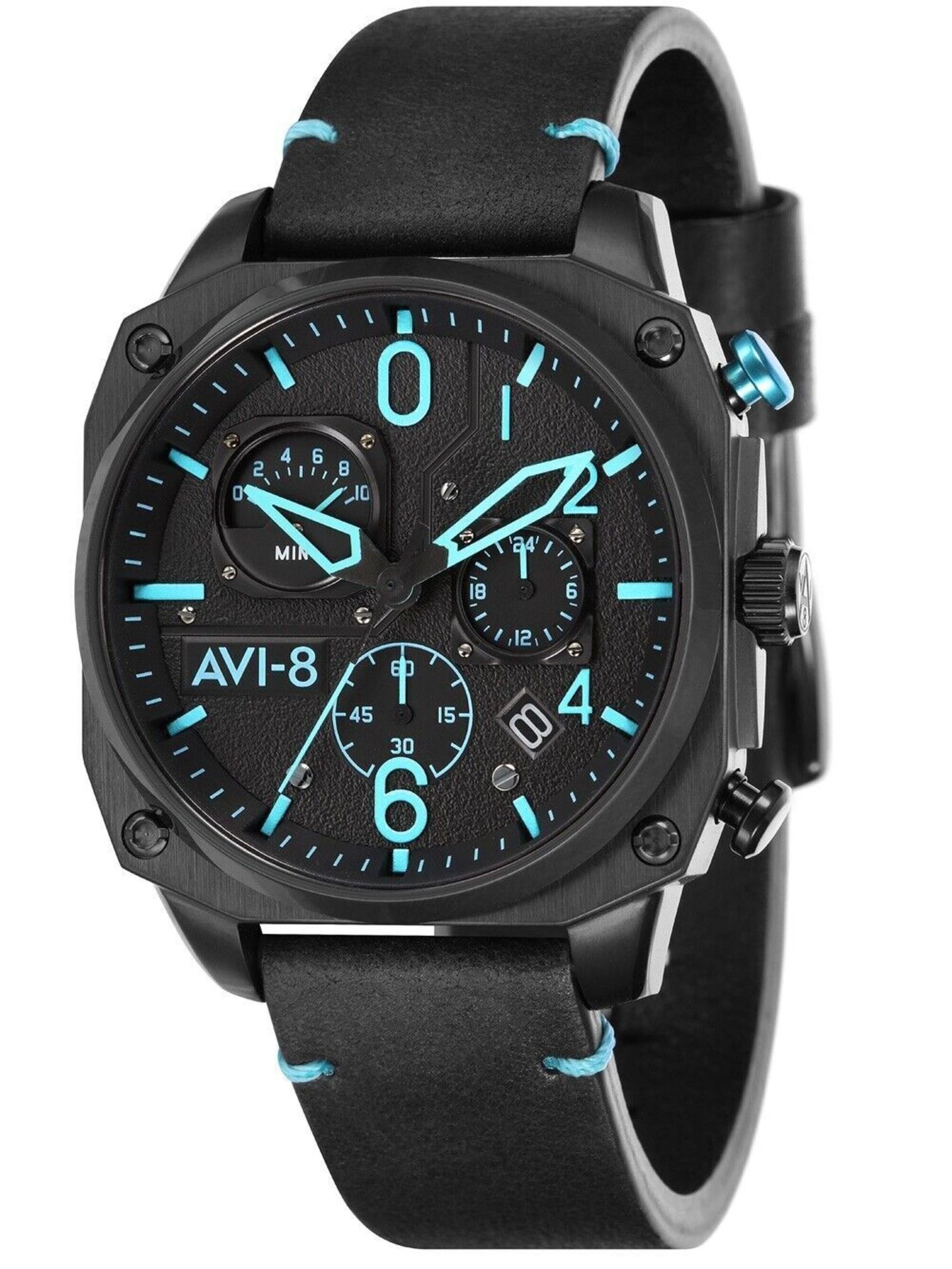 AVI-8 Men's Watch AV-4052-05 Retrograde Hawker Hunter Lafayette Black Leather... - Image 3 of 7