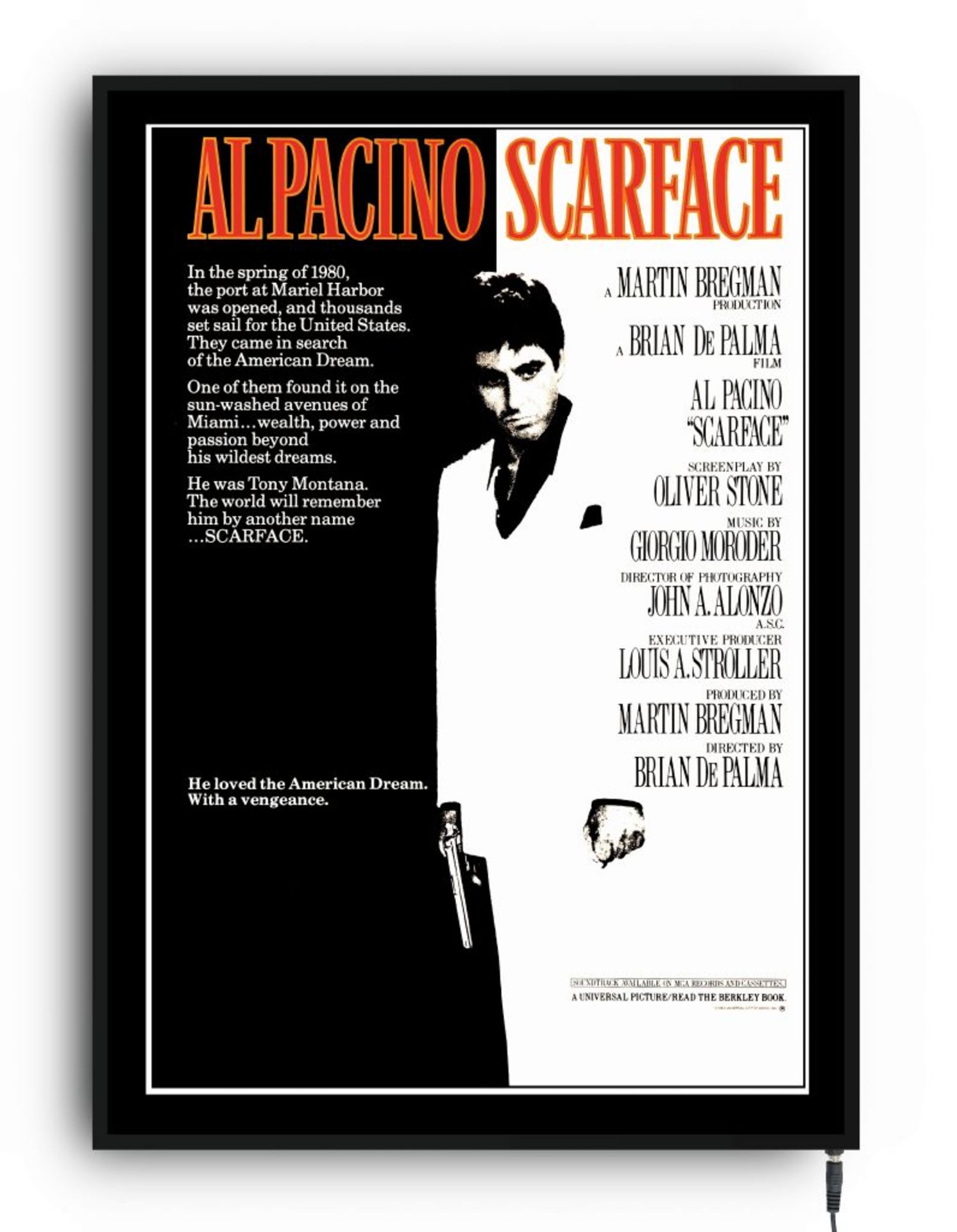 Al Pachino Scarface film illuminated sign film - Image 2 of 2