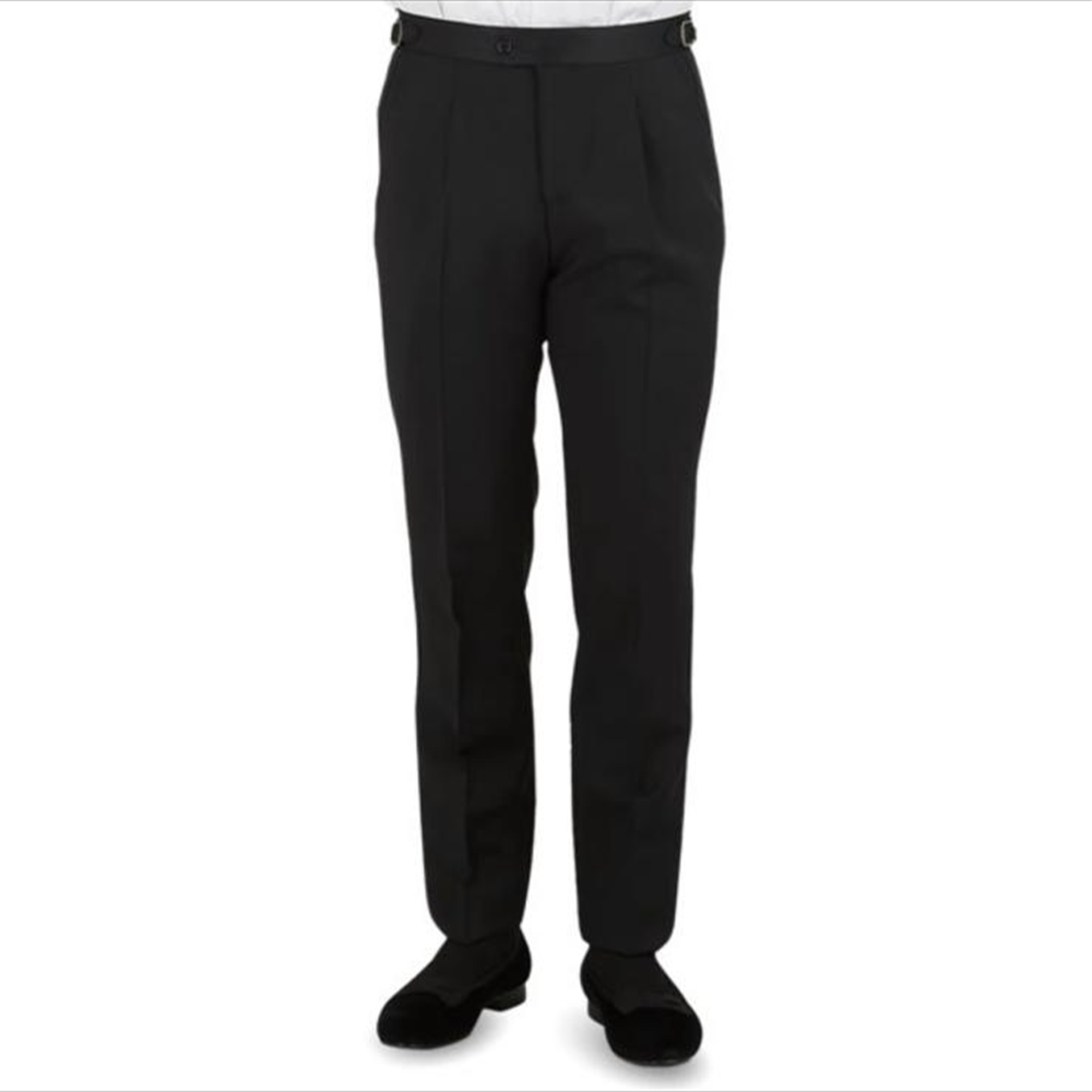 BLACK DINNER SUIT TROUSERS TUXEDO EVENING EX HIRE FORMAL - Image 4 of 4