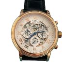 Rotary chronograph skeleton automatic watch gold plate working