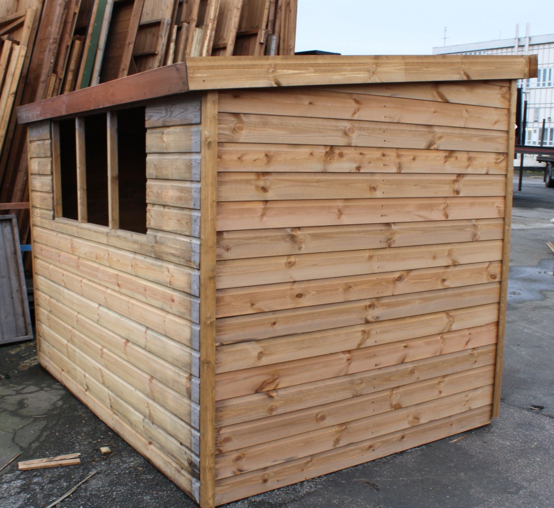 8x6 standard pent shed with extra windows in the rear, Standard 16mm Nominal Cladding - Image 3 of 3