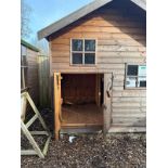 Ex-display 6x10 2-storey timber playhouse with garage, Standard 16mm Nominal Cladding £1779