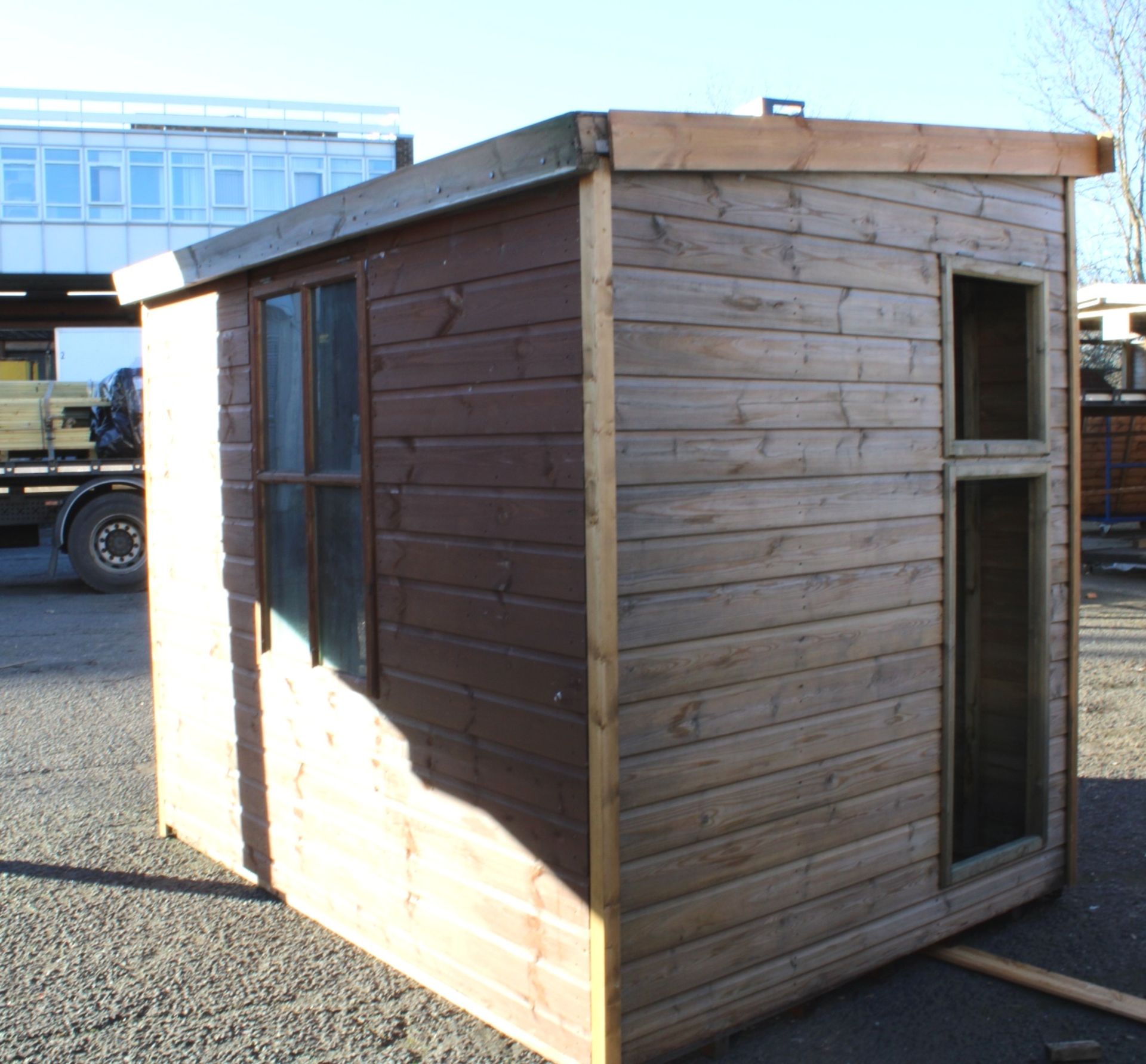 8x6 Superior pent shed with security, Georgian and side windows, Standard 16mm RRP £1,073 - Bild 4 aus 5