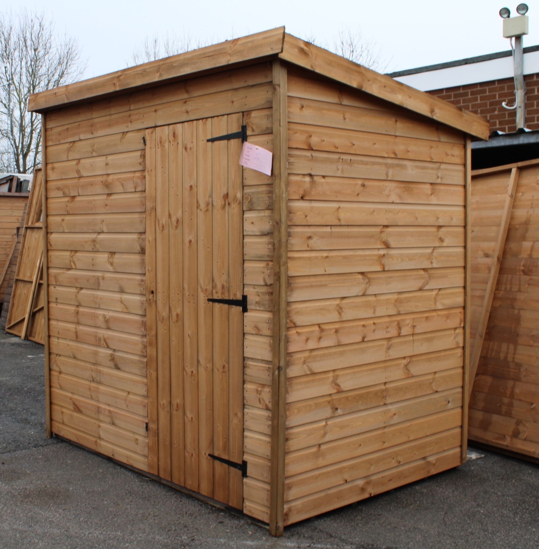 Ex-display 7x5 superior height pent shed, Standard 16mm Nominal Cladding - Image 3 of 4